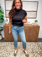 Mid Rise Destroy Hem Kick Flare Jeans (0-24W)-200 Denim-Judy Blue-Hello Friends Boutique-Woman's Fashion Boutique Located in Traverse City, MI