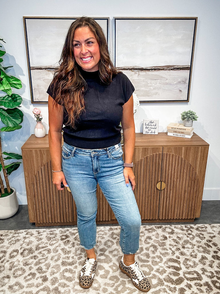 Mid Rise Destroy Hem Kick Flare Jeans (0-24W)-200 Denim-Judy Blue-Hello Friends Boutique-Woman's Fashion Boutique Located in Traverse City, MI