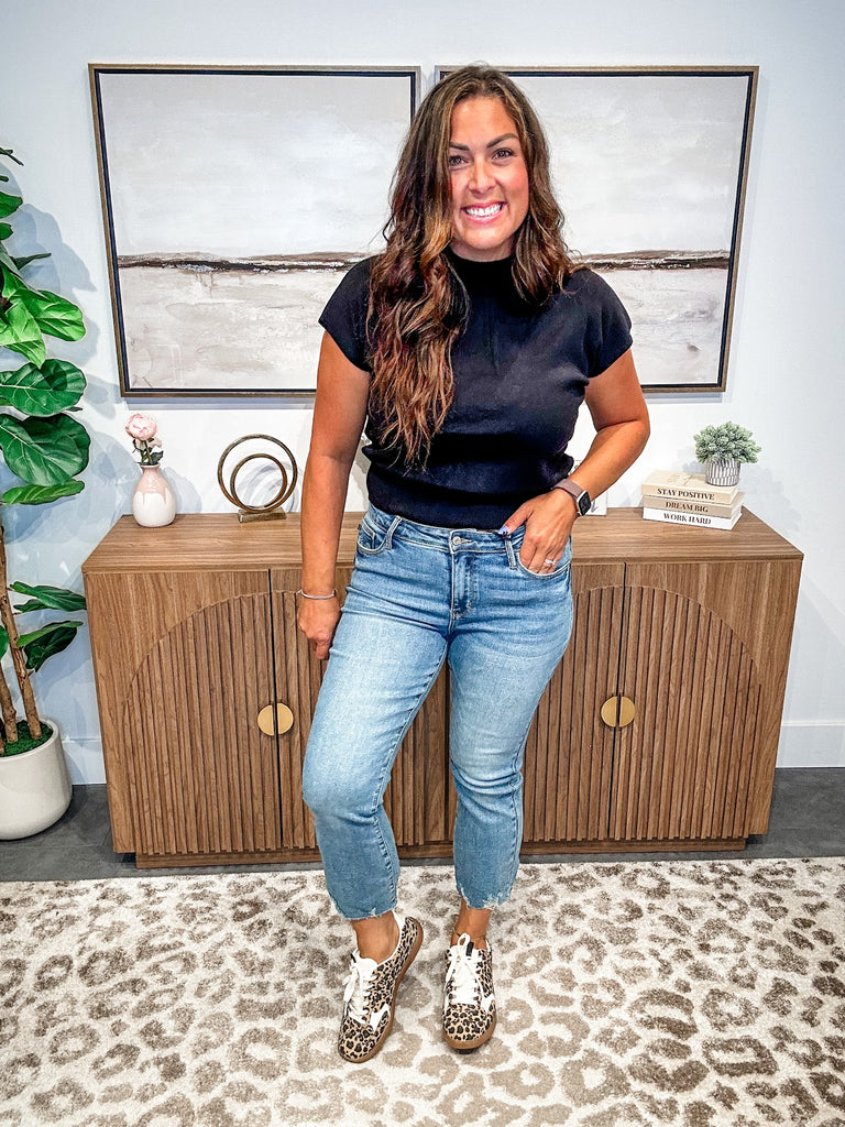 Mid Rise Destroy Hem Kick Flare Jeans (0-24W)-200 Denim-Judy Blue-Hello Friends Boutique-Woman's Fashion Boutique Located in Traverse City, MI