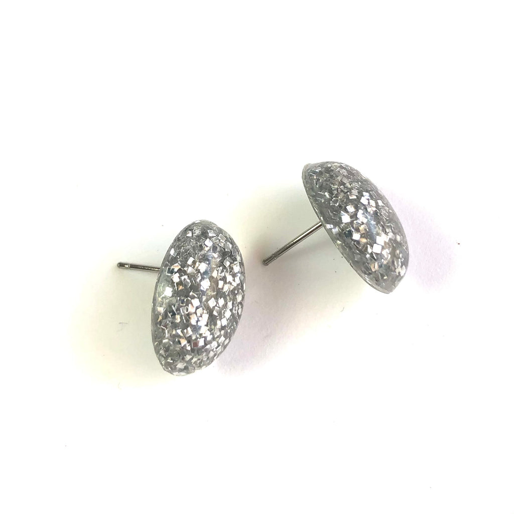 glitter stud earrings