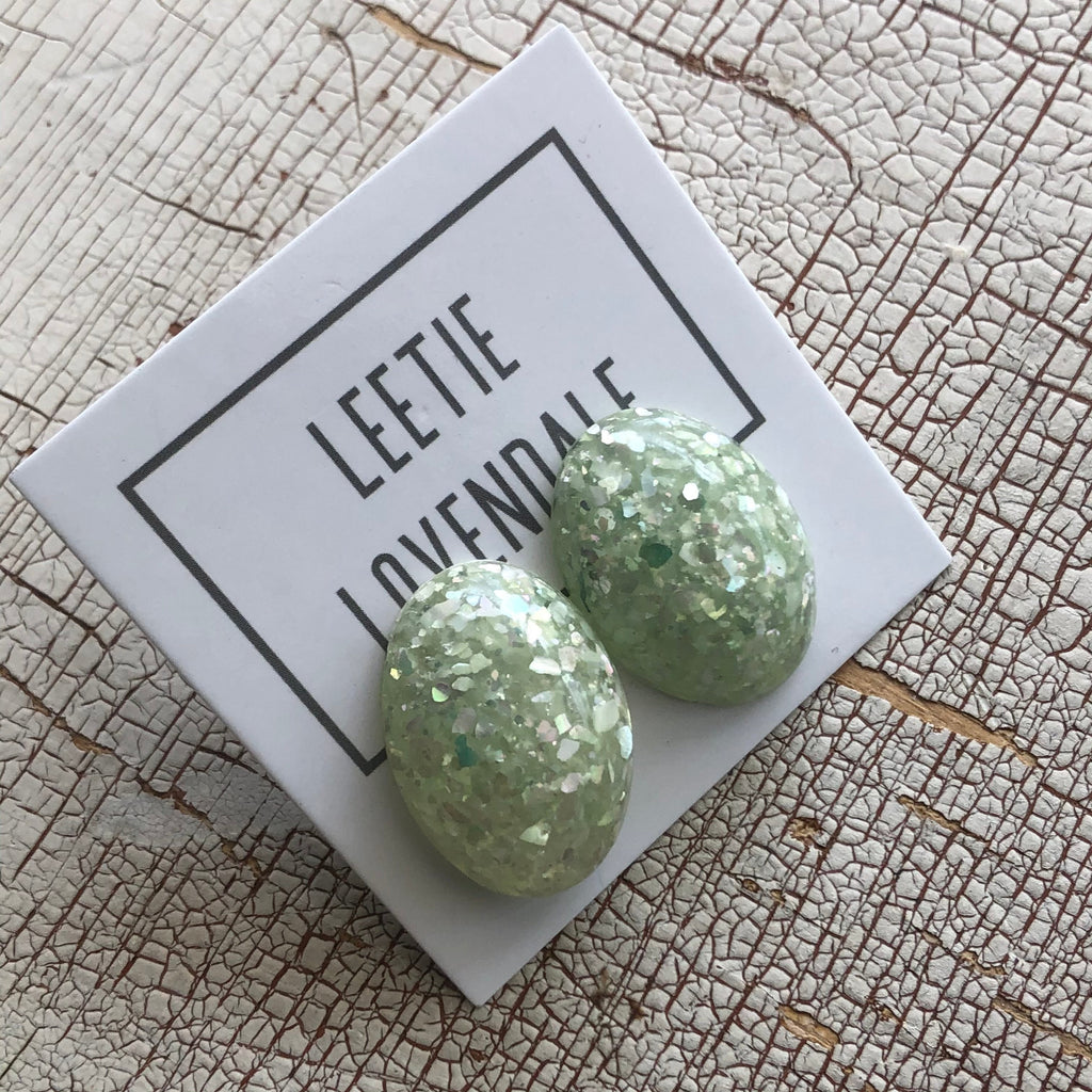 mint sparkle earrings