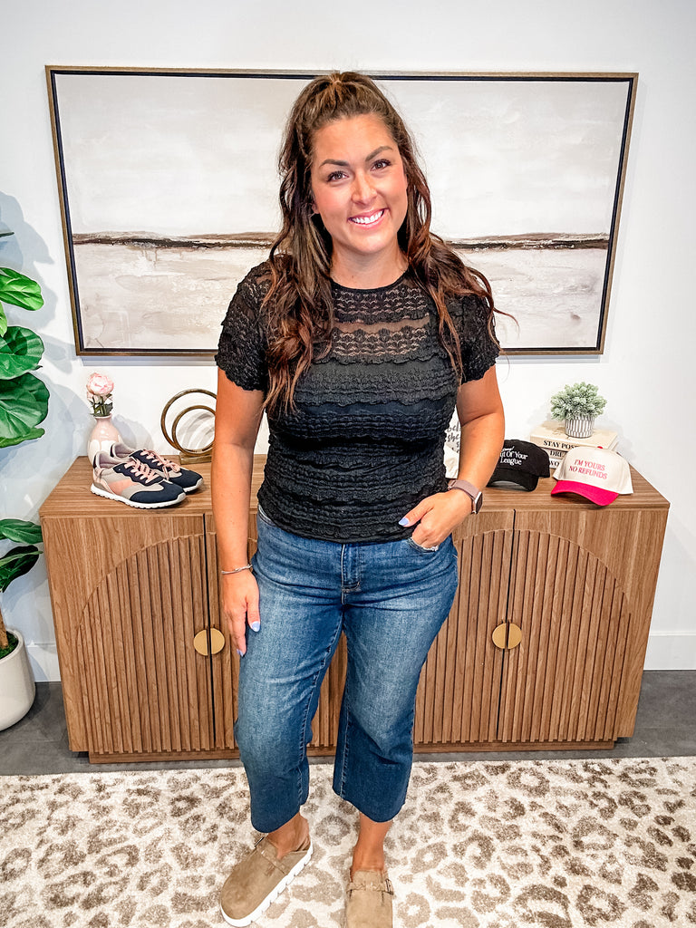 All Decked Out Top (S/M-2XL)-100 Short Sleeve-Blakeley-Hello Friends Boutique-Woman's Fashion Boutique Located in Traverse City, MI
