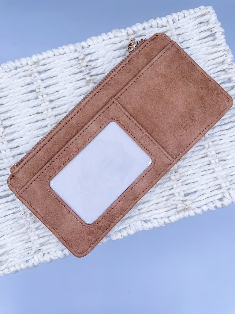 Slim Card Holder Wallet in Mocha-260 Bags-JEN & CO.-Hello Friends Boutique-Woman's Fashion Boutique Located in Traverse City, MI