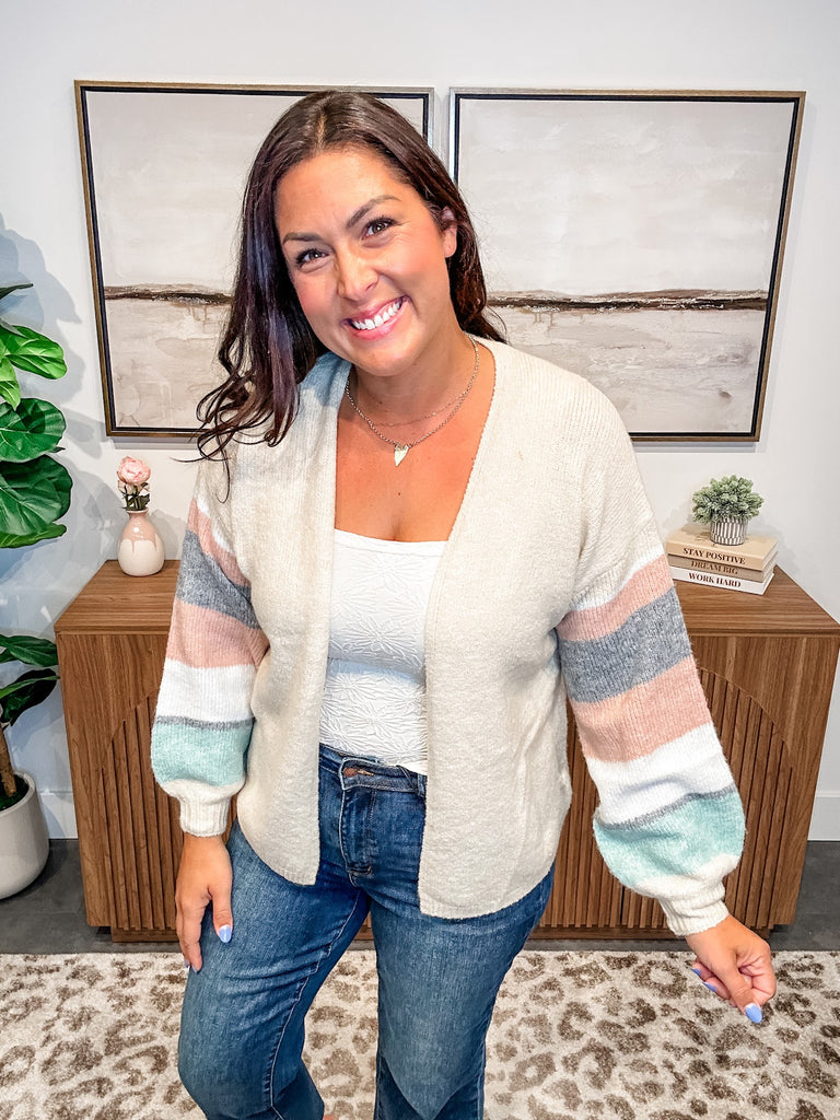 The Cozy Contrast Cardigan (S/M-2X/3X)-160 Cardigans/Kimonos-COZY CO-Hello Friends Boutique-Woman's Fashion Boutique Located in Traverse City, MI