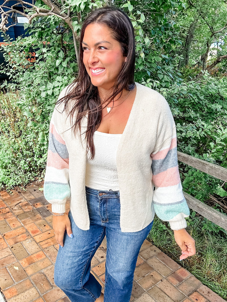 The Cozy Contrast Cardigan (S/M-2X/3X)-160 Cardigans/Kimonos-COZY CO-Hello Friends Boutique-Woman's Fashion Boutique Located in Traverse City, MI