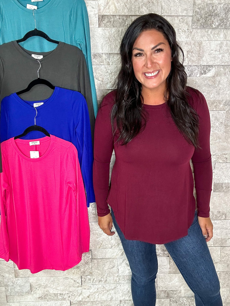 All Right Now Top (S-XL)-110 Long Sleeves-Zenana-Hello Friends Boutique-Woman's Fashion Boutique Located in Traverse City, MI