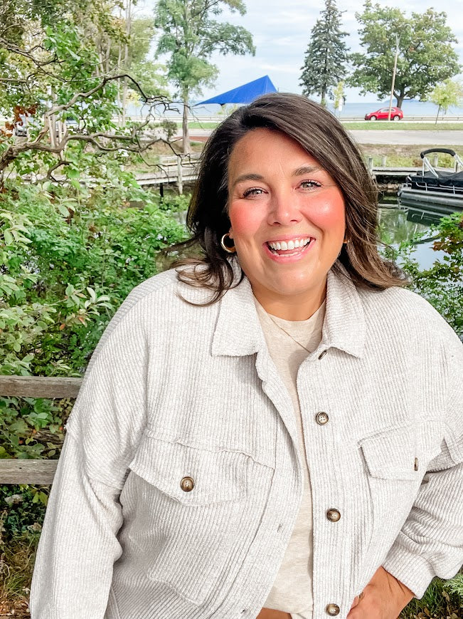 Weekend Warm-Up Jacket (S-XL)-170 Jackets-White Birch-Hello Friends Boutique-Woman's Fashion Boutique Located in Traverse City, MI