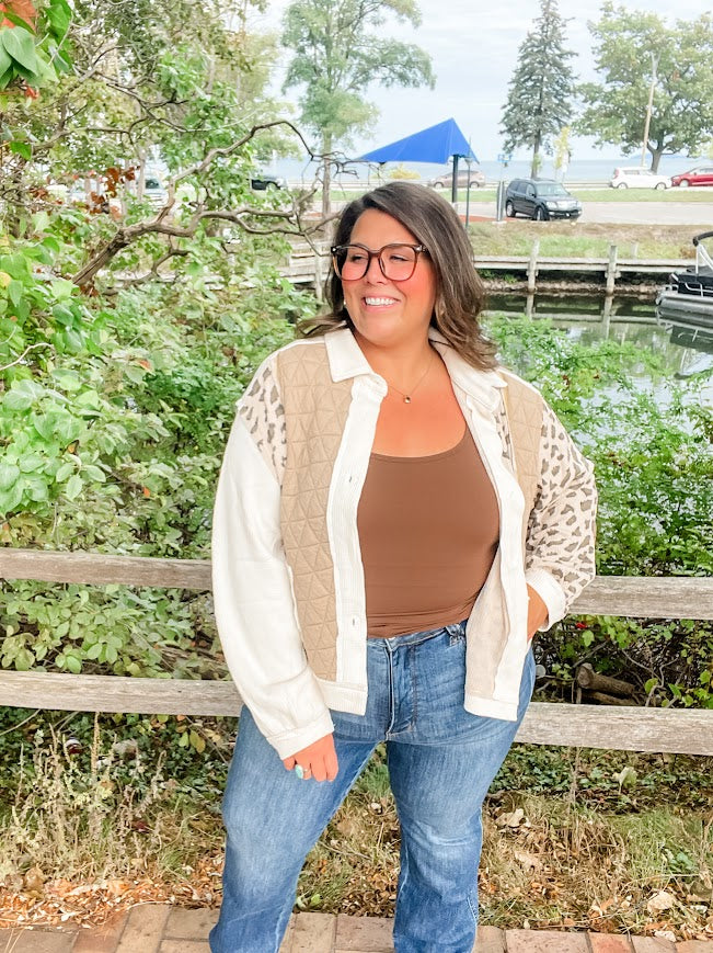 Tan & Purrfect Cardigan (S-L)-160 Cardigans/Kimonos-POL-Hello Friends Boutique-Woman's Fashion Boutique Located in Traverse City, MI