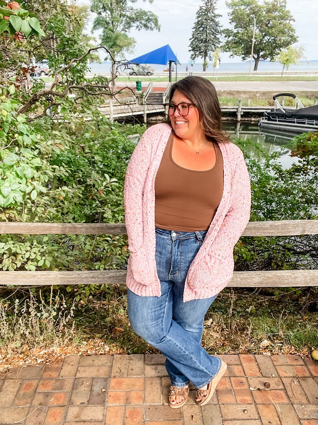 Sprinkle & Snuggle Sweater in Dusty Pink (S-XL)-160 Cardigans/Kimonos-Staccato-Hello Friends Boutique-Woman's Fashion Boutique Located in Traverse City, MI