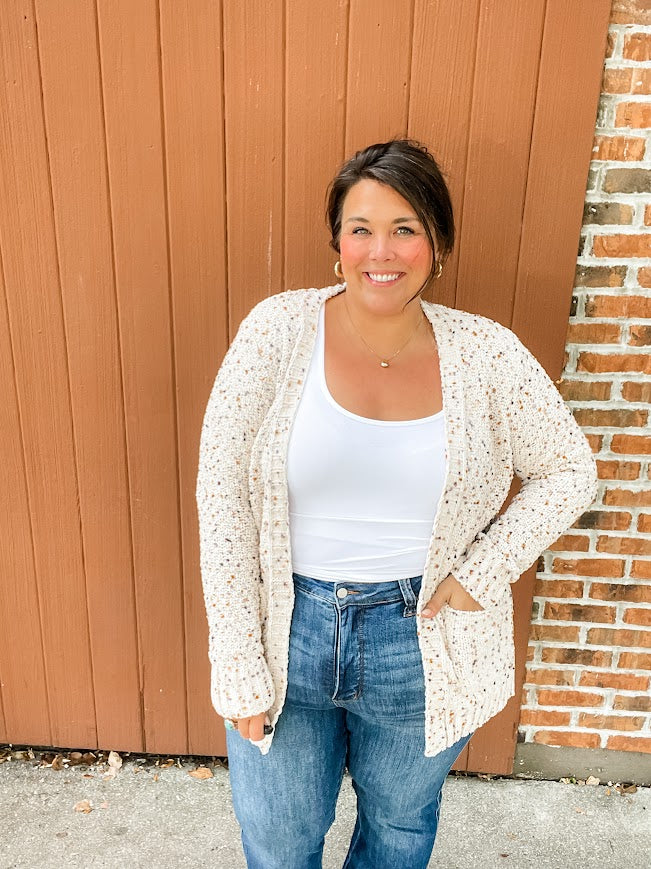 Sprinkle & Snuggle Sweater in Oatmeal (S-XL)-160 Cardigans/Kimonos-Staccato-Hello Friends Boutique-Woman's Fashion Boutique Located in Traverse City, MI