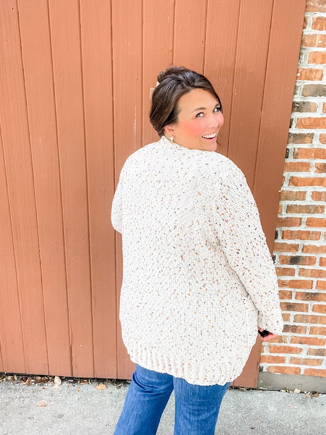 Sprinkle & Snuggle Sweater in Oatmeal (S-XL)-160 Cardigans/Kimonos-Staccato-Hello Friends Boutique-Woman's Fashion Boutique Located in Traverse City, MI