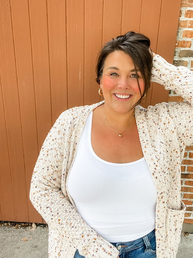 Sprinkle & Snuggle Sweater in Oatmeal (S-XL)-160 Cardigans/Kimonos-Staccato-Hello Friends Boutique-Woman's Fashion Boutique Located in Traverse City, MI