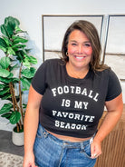Football Is My Fav Season Top (S-L)-130 Graphic Tees-Rustee Clothing-Hello Friends Boutique-Woman's Fashion Boutique Located in Traverse City, MI