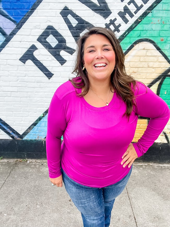 I Lose Control Top (S-3XL)-110 Long Sleeve-Zenana-Hello Friends Boutique-Woman's Fashion Boutique Located in Traverse City, MI