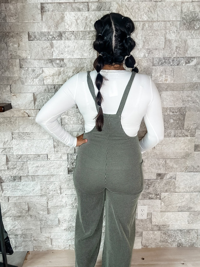 Time After Time Jumpsuit in Olive (S-XL)-190 Rompers/Jumpsuits-7th Ray-Hello Friends Boutique-Woman's Fashion Boutique Located in Traverse City, MI