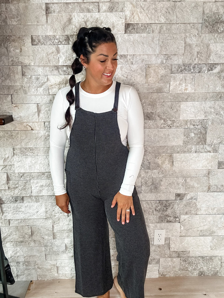 Time After Time Jumpsuit in Charcoal (S-XL)-190 Rompers/Jumpsuits-7th Ray-Hello Friends Boutique-Woman's Fashion Boutique Located in Traverse City, MI