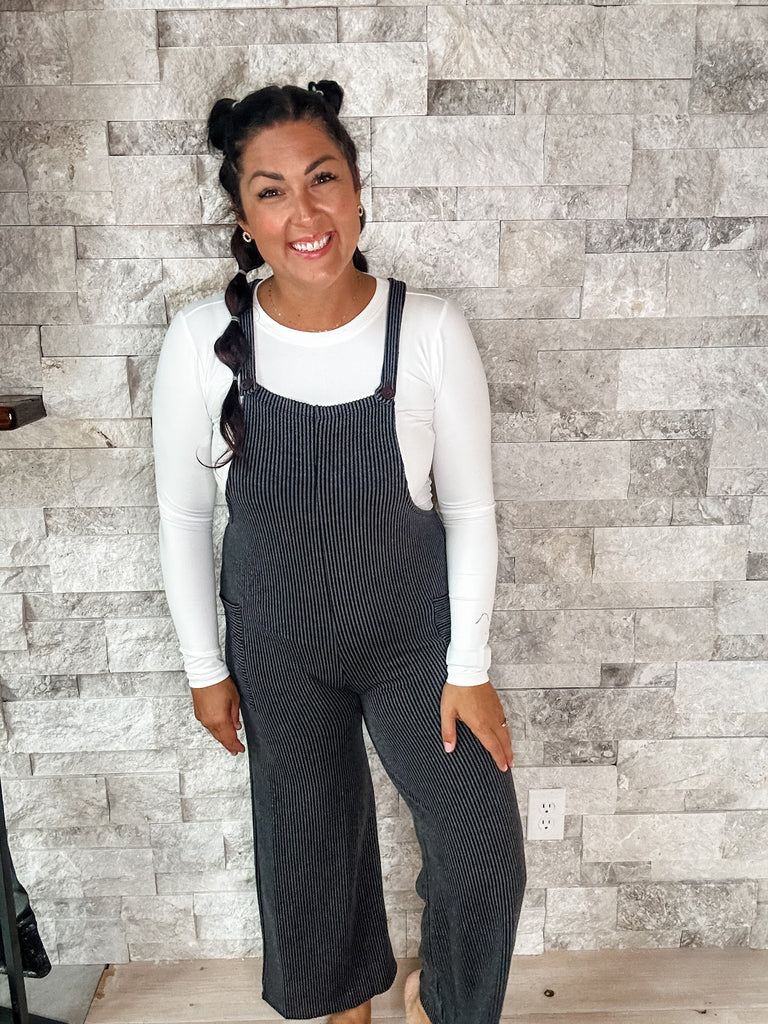 Time After Time Jumpsuit in Charcoal (S-XL)-190 Rompers/Jumpsuits-7th Ray-Hello Friends Boutique-Woman's Fashion Boutique Located in Traverse City, MI