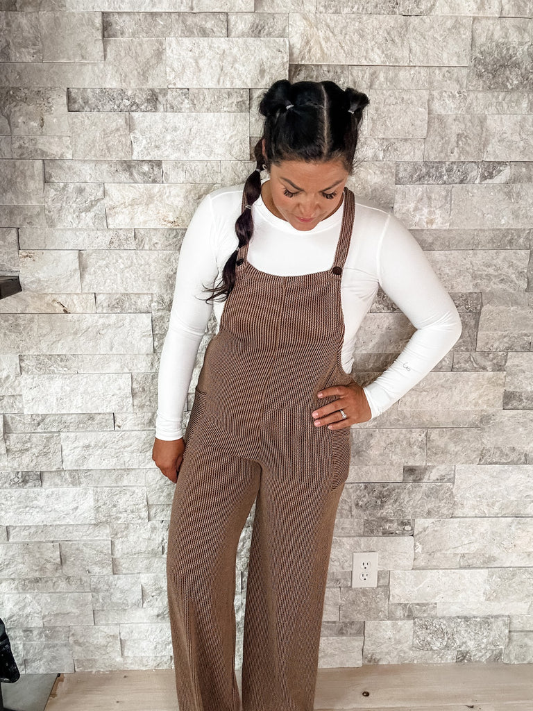 Time After Time Jumpsuit in Chestnut (S-XL)-190 Rompers/Jumpsuits-7th Ray-Hello Friends Boutique-Woman's Fashion Boutique Located in Traverse City, MI