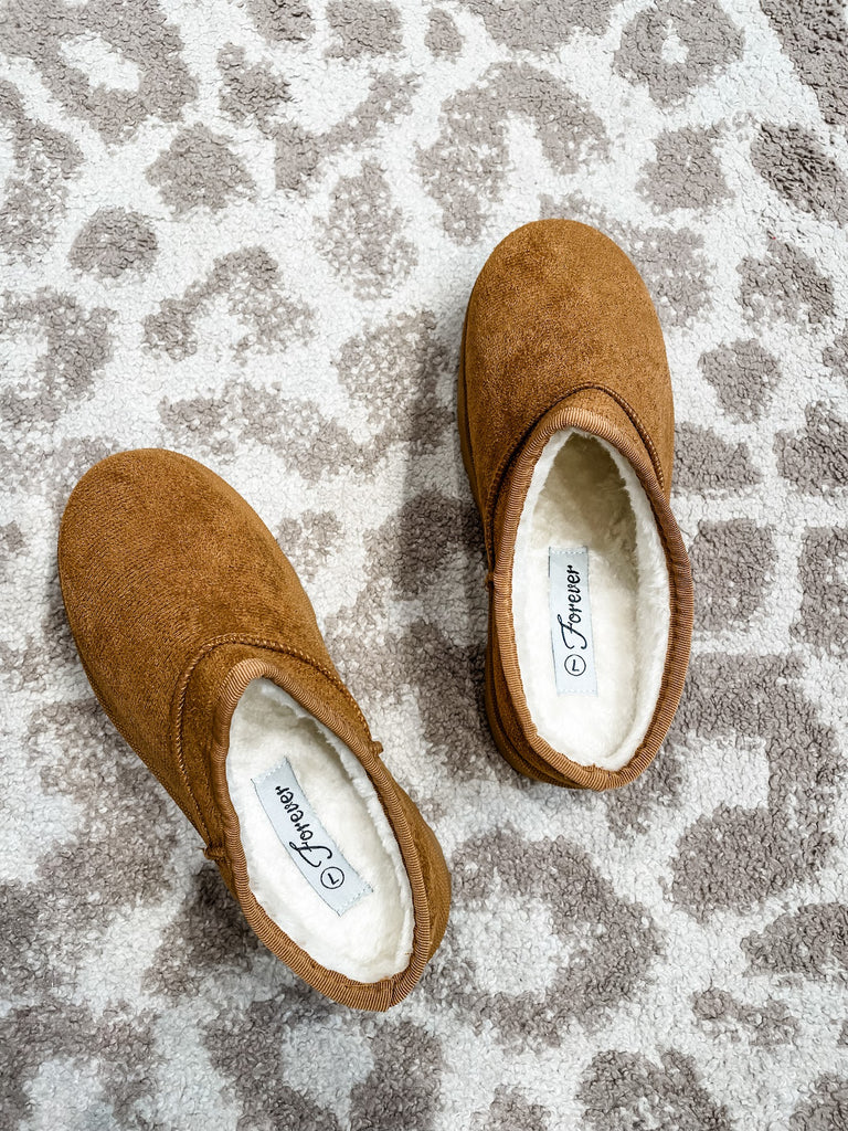 Cozy Chorus Sherpa Slippers in Tan (6-10)-250 Shoes-CCOCCI-Hello Friends Boutique-Woman's Fashion Boutique Located in Traverse City, MI