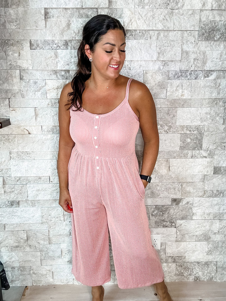 For The Thrill Jumpsuit in Mauve (S-XL)-190 Rompers/Jumpsuits-7th Ray-Hello Friends Boutique-Woman's Fashion Boutique Located in Traverse City, MI