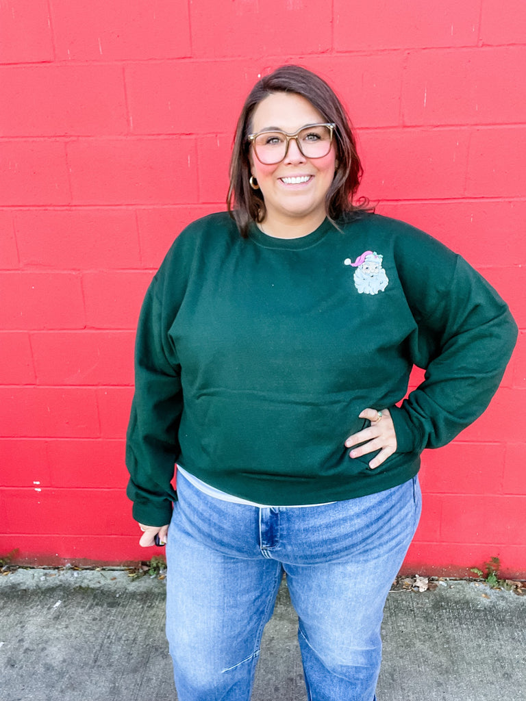 Tis The Season Santa Sweatshirt (S-2XL)-150 Sweatshirts/Hoodies-Refinery Number One LLC-Hello Friends Boutique-Woman's Fashion Boutique Located in Traverse City, MI