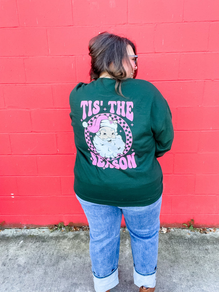 Tis The Season Santa Sweatshirt (S-2XL)-150 Sweatshirts/Hoodies-Refinery Number One LLC-Hello Friends Boutique-Woman's Fashion Boutique Located in Traverse City, MI