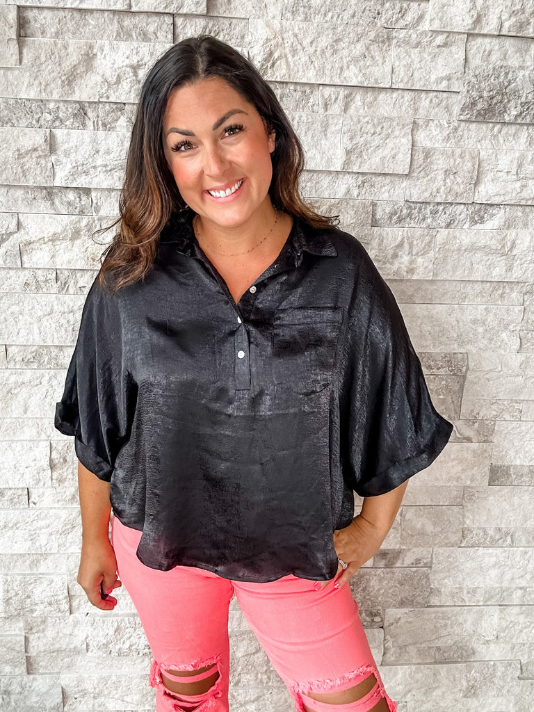 Witness Of Your Love Blouse in Black (S-XL)-100 Short Sleeve-Andree By Unit-Hello Friends Boutique-Woman's Fashion Boutique Located in Traverse City, MI