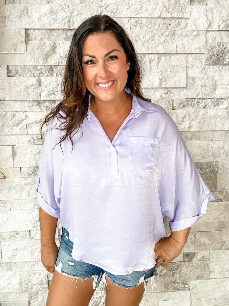 Witness Of Your Love Blouse in Lavender (S-XL)-100 Short Sleeve-Andree By Unit-Hello Friends Boutique-Woman's Fashion Boutique Located in Traverse City, MI