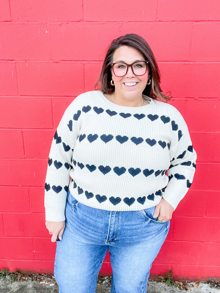 Love Line Sweater (S/M-2X/3X)-140 Sweaters-COZY CO-Hello Friends Boutique-Woman's Fashion Boutique Located in Traverse City, MI