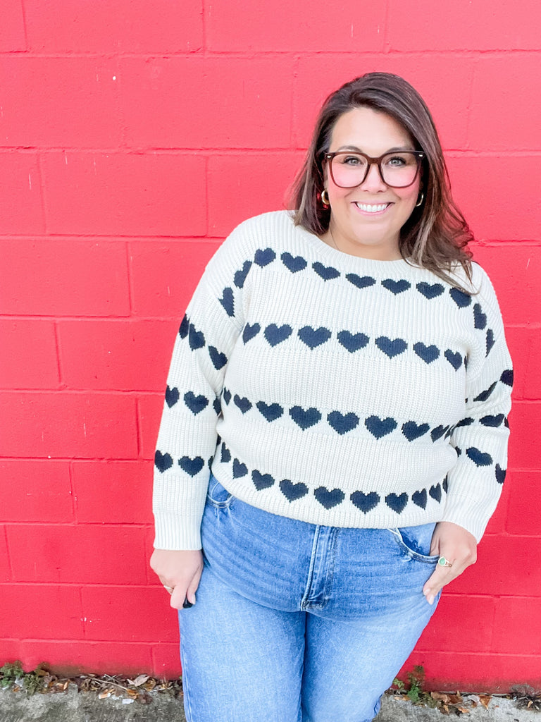 Love Line Sweater (S/M-2X/3X)-140 Sweaters-COZY CO-Hello Friends Boutique-Woman's Fashion Boutique Located in Traverse City, MI