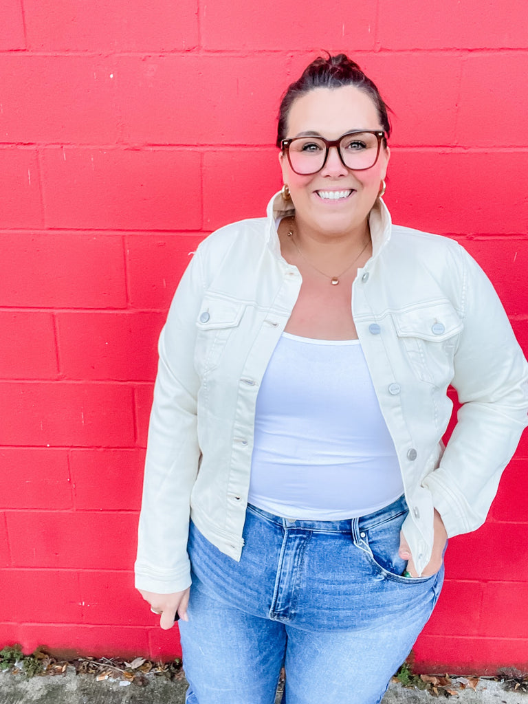 Good Karma Jacket in Ivory (S-3XL)-170 Jackets-RISEN-Hello Friends Boutique-Woman's Fashion Boutique Located in Traverse City, MI