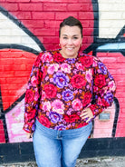 Petal Cascade Chiffon Blouse (S-3XL)-110 Long Sleeve-Oddi-Hello Friends Boutique-Woman's Fashion Boutique Located in Traverse City, MI