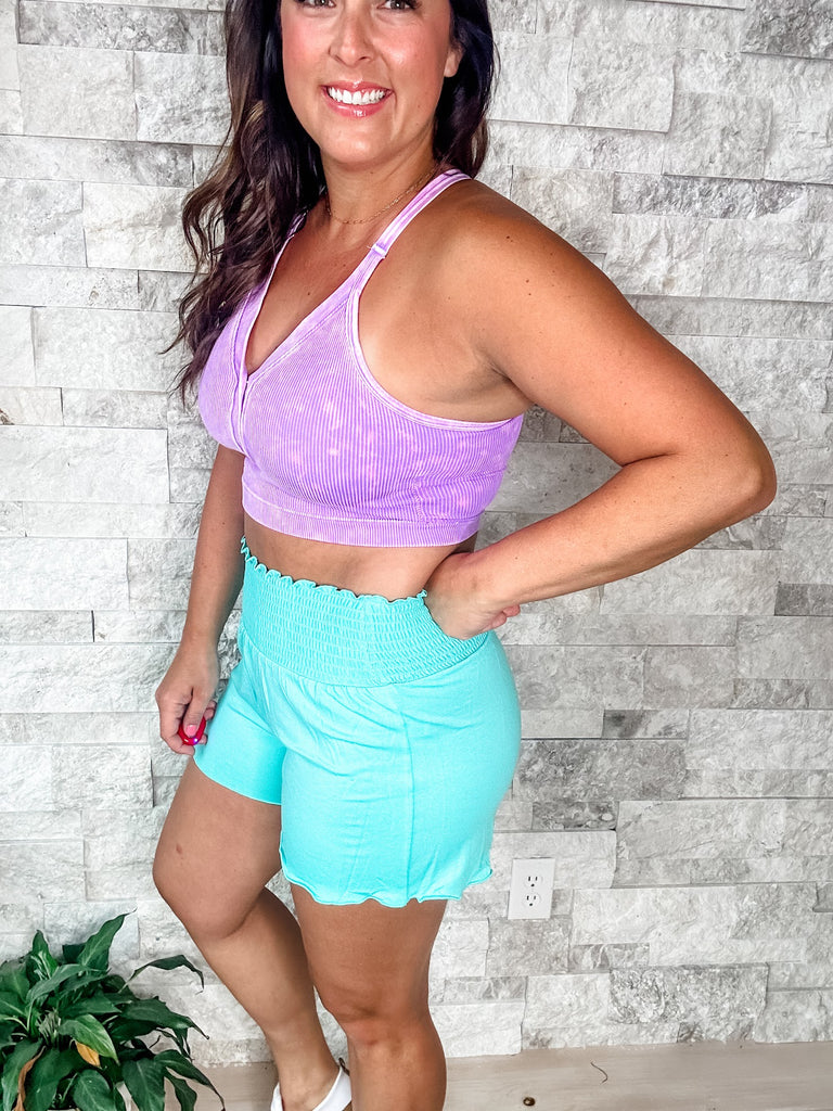 Kiss From A Rose Shorts in Mint (S-XL)-220 Shorts/Skirts/Skorts-Zenana-Hello Friends Boutique-Woman's Fashion Boutique Located in Traverse City, MI