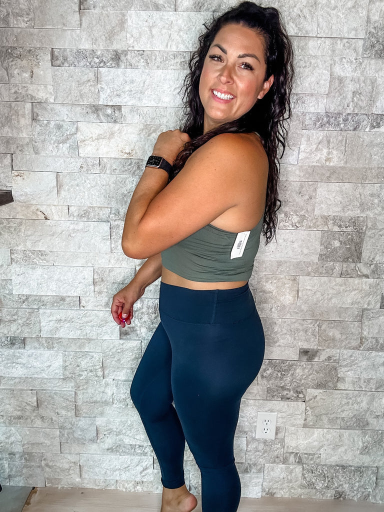 Your Favorite Crossover Soft Leggings in Nocturnal Navy (S-3XL)-210 Leggings/Joggers-Rae Mode-Hello Friends Boutique-Woman's Fashion Boutique Located in Traverse City, MI