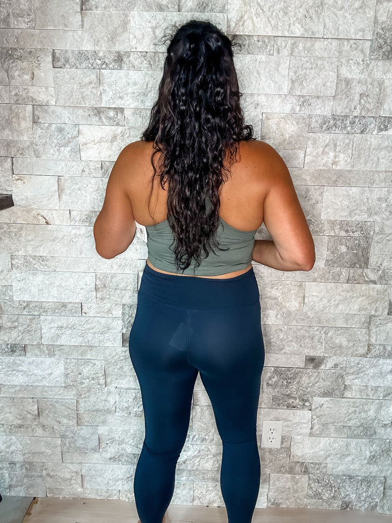 Your Favorite Crossover Soft Leggings in Nocturnal Navy (S-3XL)-210 Leggings/Joggers-Rae Mode-Hello Friends Boutique-Woman's Fashion Boutique Located in Traverse City, MI