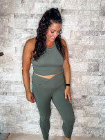 Your Favorite Crossover Soft Leggings in Grey Sage (S-3XL)-210 Leggings/Joggers-Rae Mode-Hello Friends Boutique-Woman's Fashion Boutique Located in Traverse City, MI