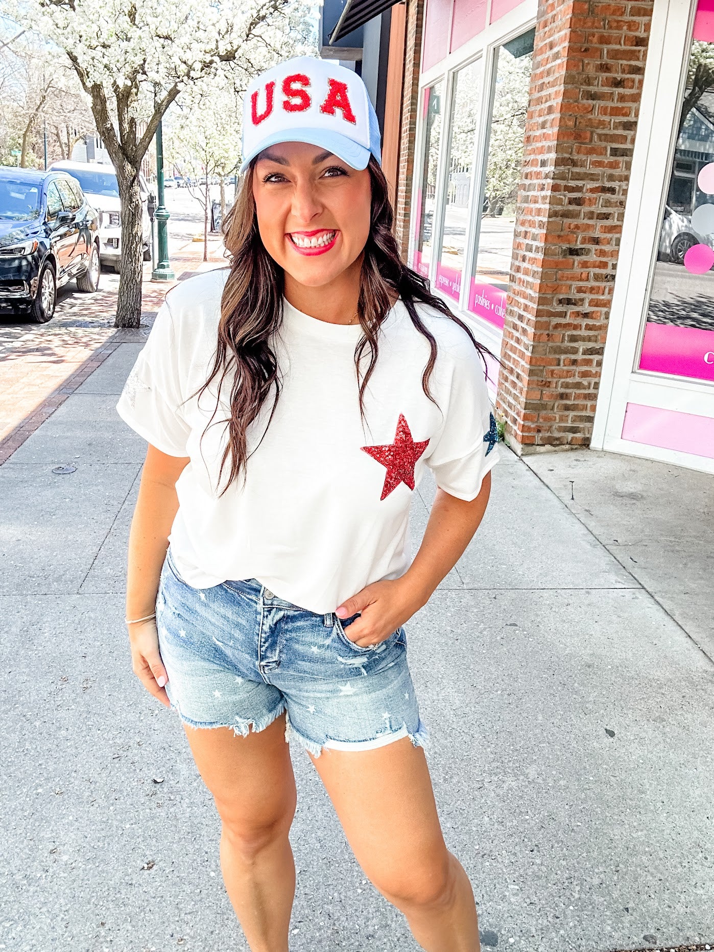 Born In The USA Top (S-3XL)-100 Short Sleeve-Sew In Love-Hello Friends Boutique-Woman's Fashion Boutique Located in Traverse City, MI