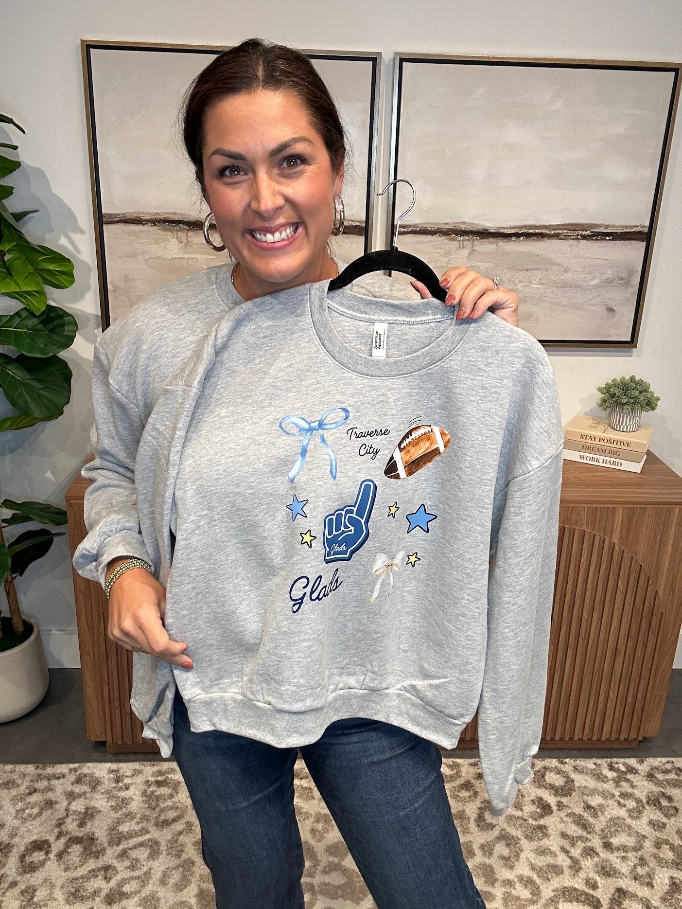 Hometown Spirit Sweatshirt (Gladiators/Trojans/Titans) (S-2XL)-130 Graphic Tees-SSACTIVE-Hello Friends Boutique-Woman's Fashion Boutique Located in Traverse City, MI
