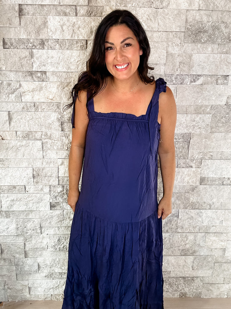 Spin You Around Dress in Navy (S-3XL)-180 Dresses-Andree By Unit-Hello Friends Boutique-Woman's Fashion Boutique Located in Traverse City, MI