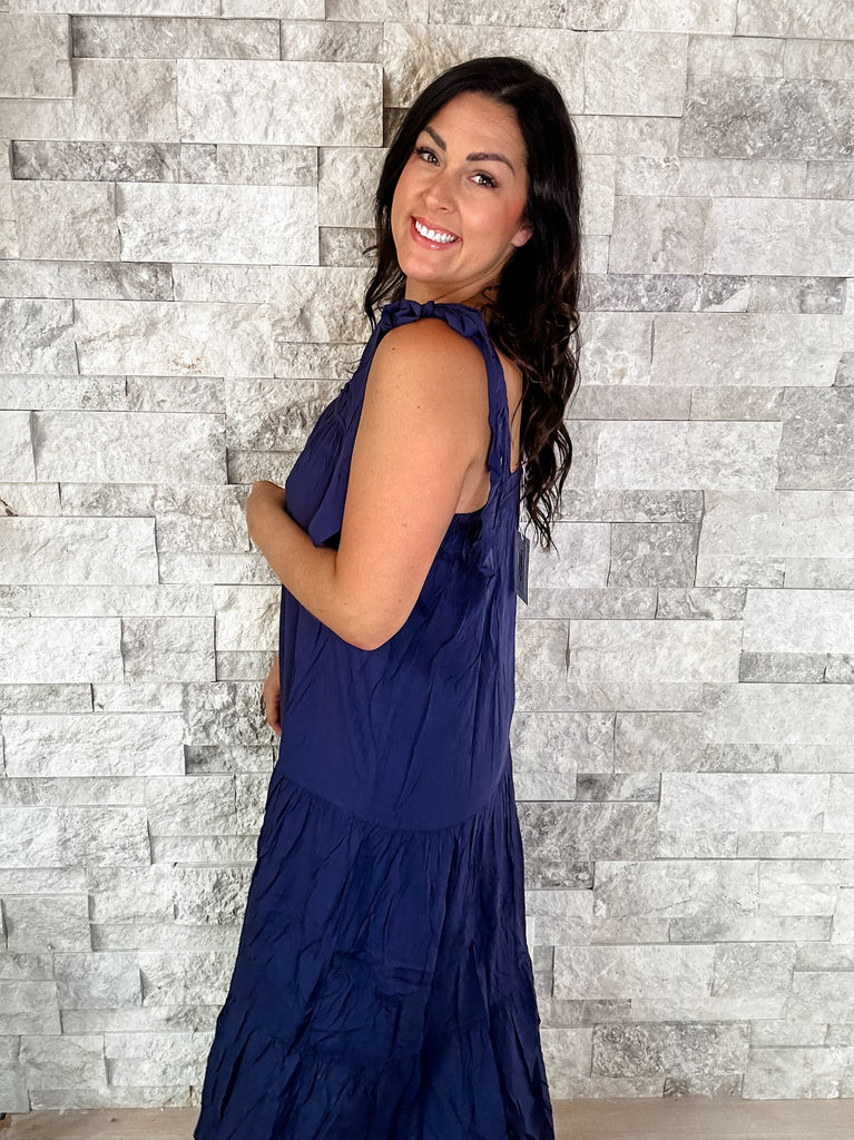 Spin You Around Dress in Navy (S-3XL)-180 Dresses-Andree By Unit-Hello Friends Boutique-Woman's Fashion Boutique Located in Traverse City, MI