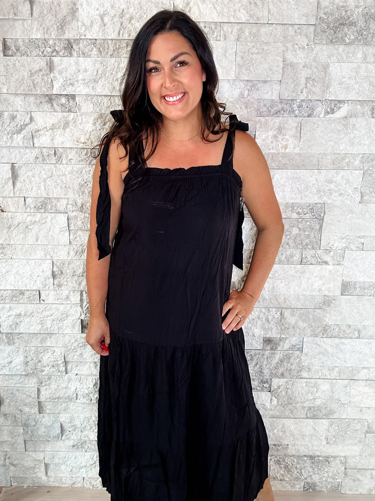 Spin You Around Dress in Black (S-3XL)-180 Dresses-Andree By Unit-Hello Friends Boutique-Woman's Fashion Boutique Located in Traverse City, MI