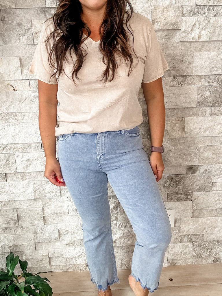 High Rise Flare Crop in Blue Shadow (24-22W) - PREORDER-500 History-Mica Denim-Hello Friends Boutique-Woman's Fashion Boutique Located in Traverse City, MI