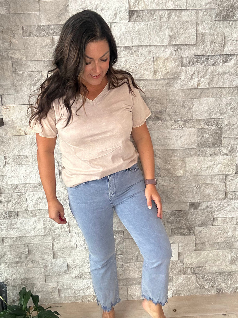 High Rise Flare Crop in Blue Shadow (24-22W) - PREORDER-500 History-Mica Denim-Hello Friends Boutique-Woman's Fashion Boutique Located in Traverse City, MI