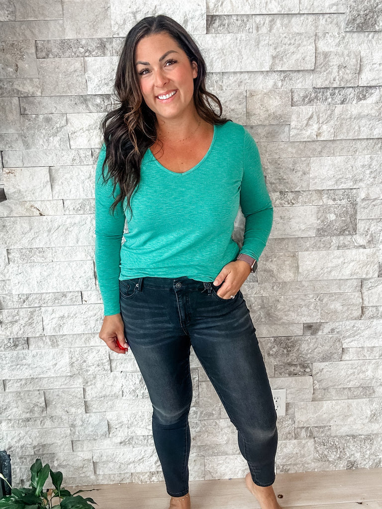 Super Soft Mid-Rise Knit Denim Skinny (24-32) - PREORDER-500 History-Mica Denim-Hello Friends Boutique-Woman's Fashion Boutique Located in Traverse City, MI