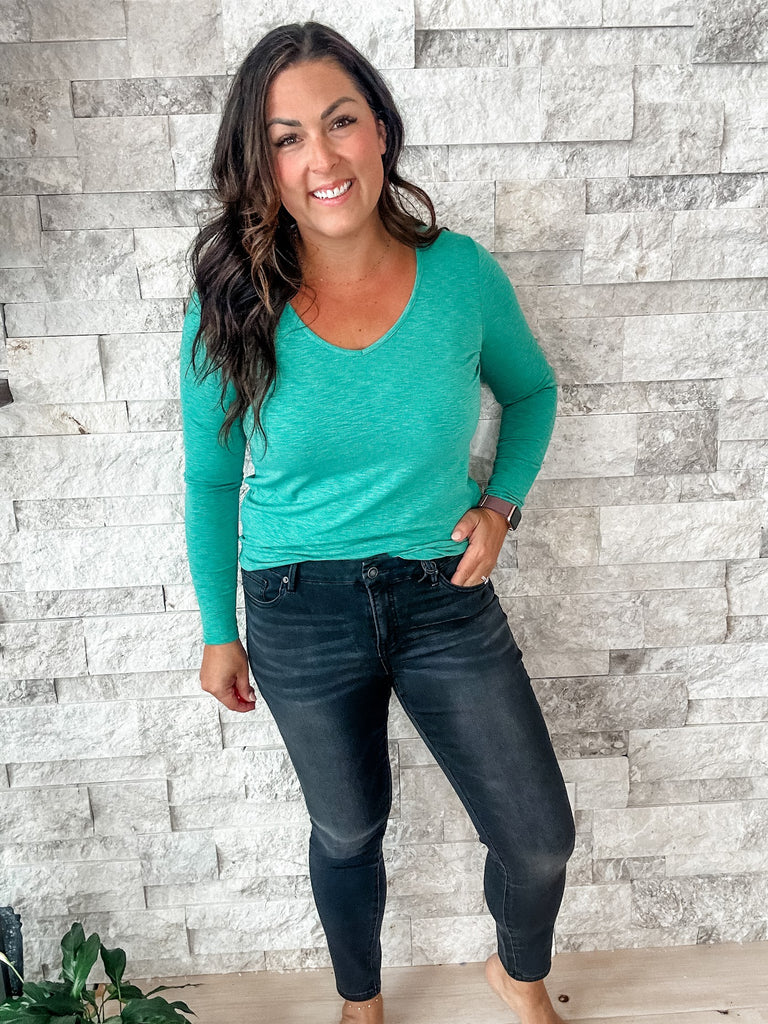 Super Soft Mid-Rise Knit Denim Skinny (24-32) - PREORDER-500 History-Mica Denim-Hello Friends Boutique-Woman's Fashion Boutique Located in Traverse City, MI