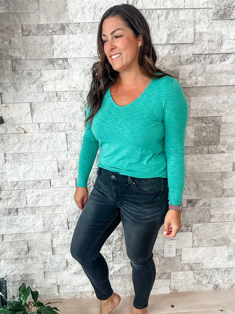 Super Soft Mid-Rise Knit Denim Skinny (24-32) - PREORDER-500 History-Mica Denim-Hello Friends Boutique-Woman's Fashion Boutique Located in Traverse City, MI