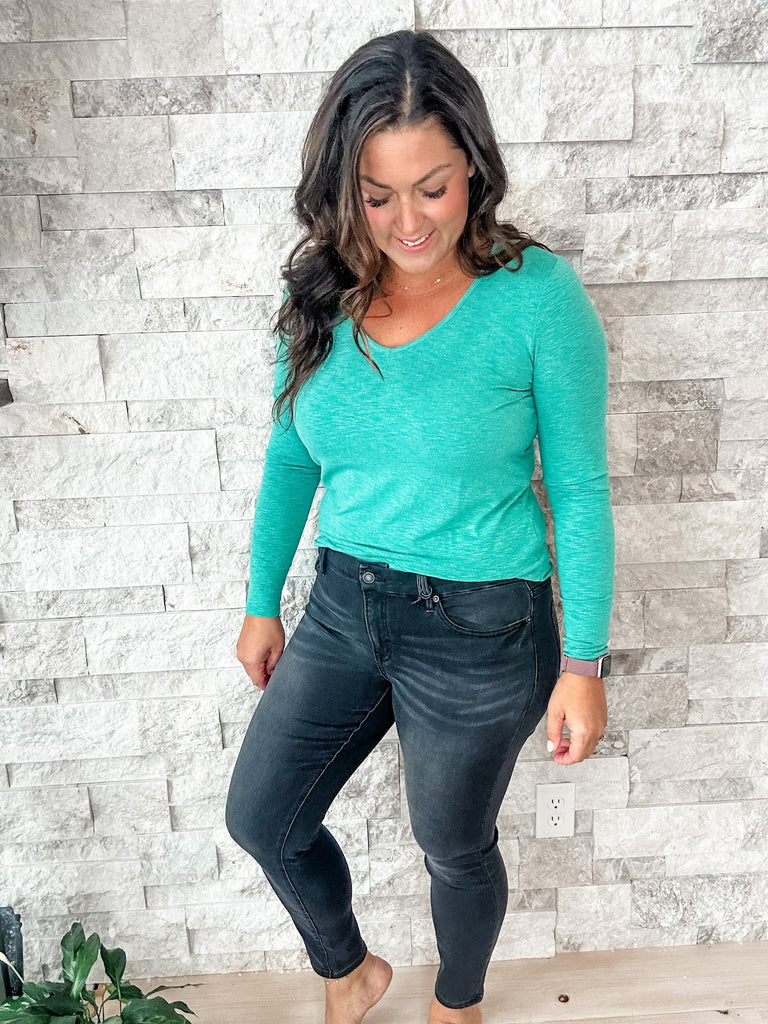 Super Soft Mid-Rise Knit Denim Skinny (24-32) - PREORDER-500 History-Mica Denim-Hello Friends Boutique-Woman's Fashion Boutique Located in Traverse City, MI