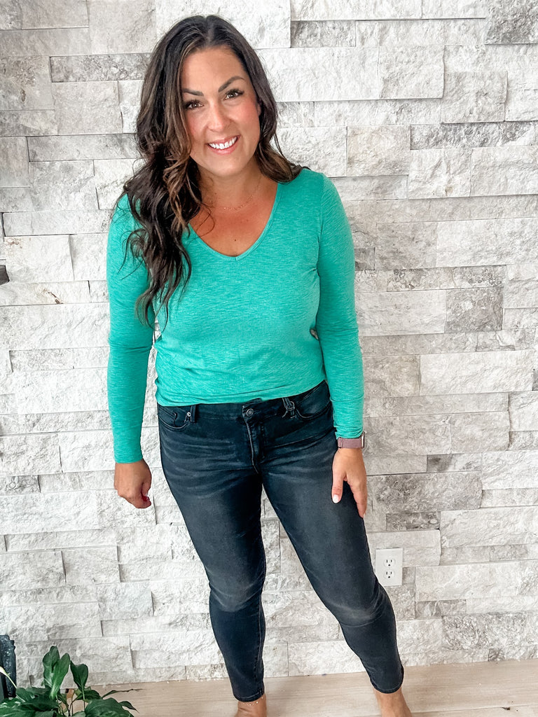 Super Soft Mid-Rise Knit Denim Skinny (24-32) - PREORDER-500 History-Mica Denim-Hello Friends Boutique-Woman's Fashion Boutique Located in Traverse City, MI