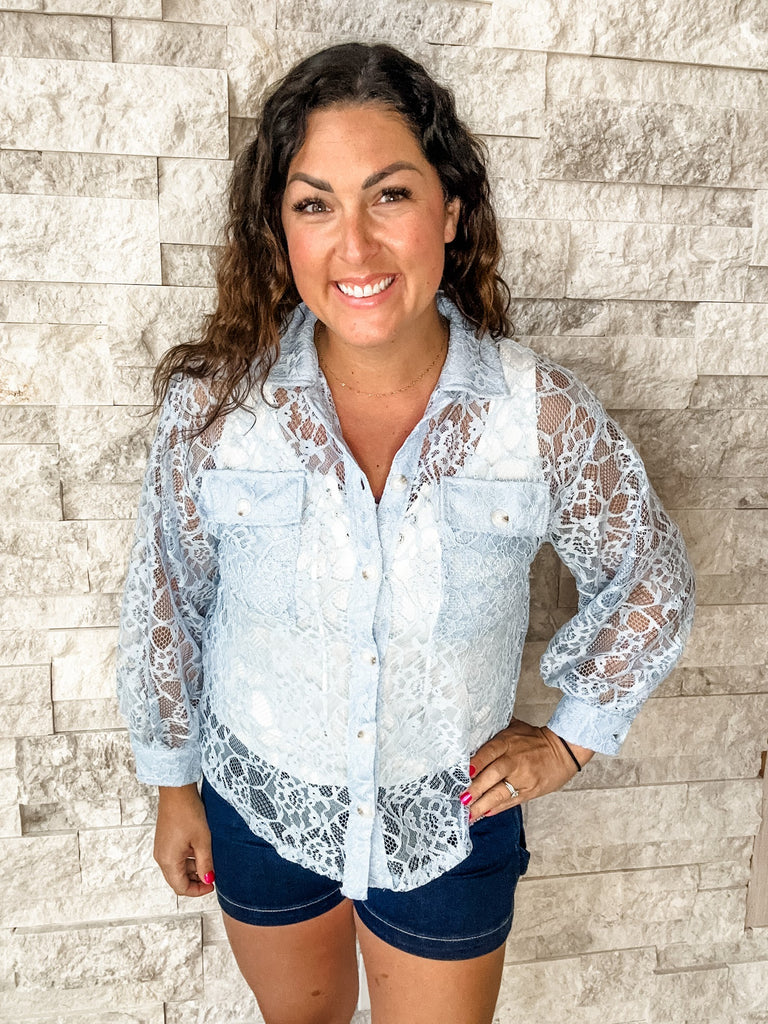 Bayside Breeze Blouse in Blue (S-3XL)-110 Long Sleeve-Andree By Unit-Hello Friends Boutique-Woman's Fashion Boutique Located in Traverse City, MI