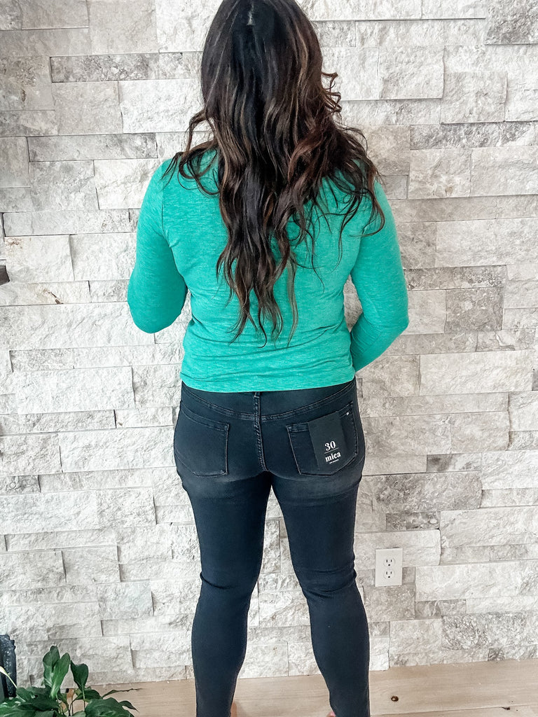 Super Soft Mid-Rise Knit Denim Skinny (24-32) - PREORDER-500 History-Mica Denim-Hello Friends Boutique-Woman's Fashion Boutique Located in Traverse City, MI